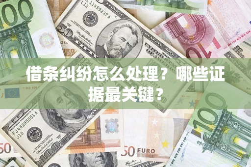 北京借条纠纷怎么处理？哪些证据最关键？