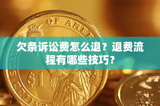 北京欠条诉讼费怎么退？退费流程有哪些技巧？