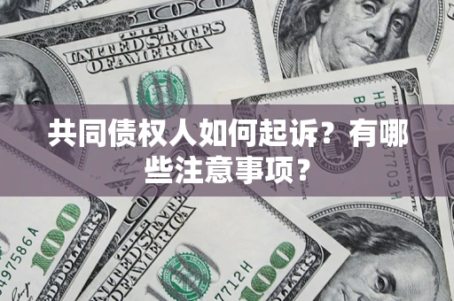 北京共同债权人如何起诉？有哪些注意事项？